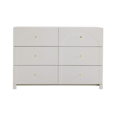 Commode Blanche Luxueuse et Romantique à 6 Tiroirs avec Design Anti-Humidité URGID