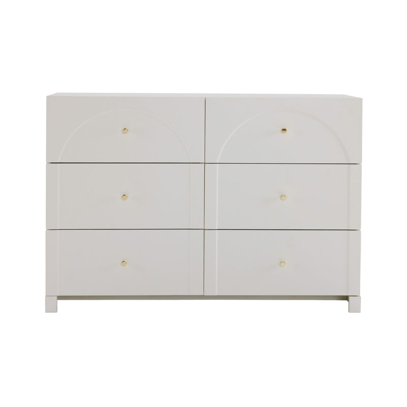 Commode Blanche Luxueuse et Romantique à 6 Tiroirs avec Design Anti-Humidité URGID