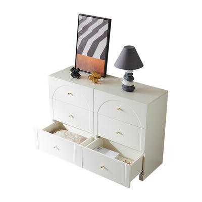 Commode Blanche Luxueuse et Romantique à 6 Tiroirs avec Design Anti-Humidité URGID