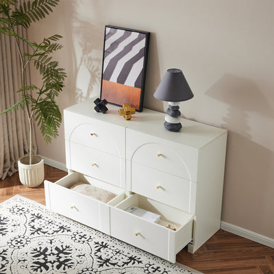Commode Blanche Luxueuse et Romantique à 6 Tiroirs avec Design Anti-Humidité URGID
