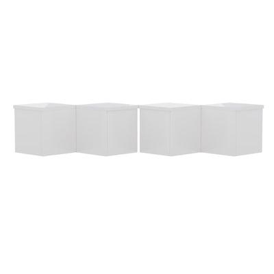 Ensemble de Tables Basses Modulables DIY Blanches Haute Brillance en Panneaux de Particules (81x81x40cm) UVVEDS