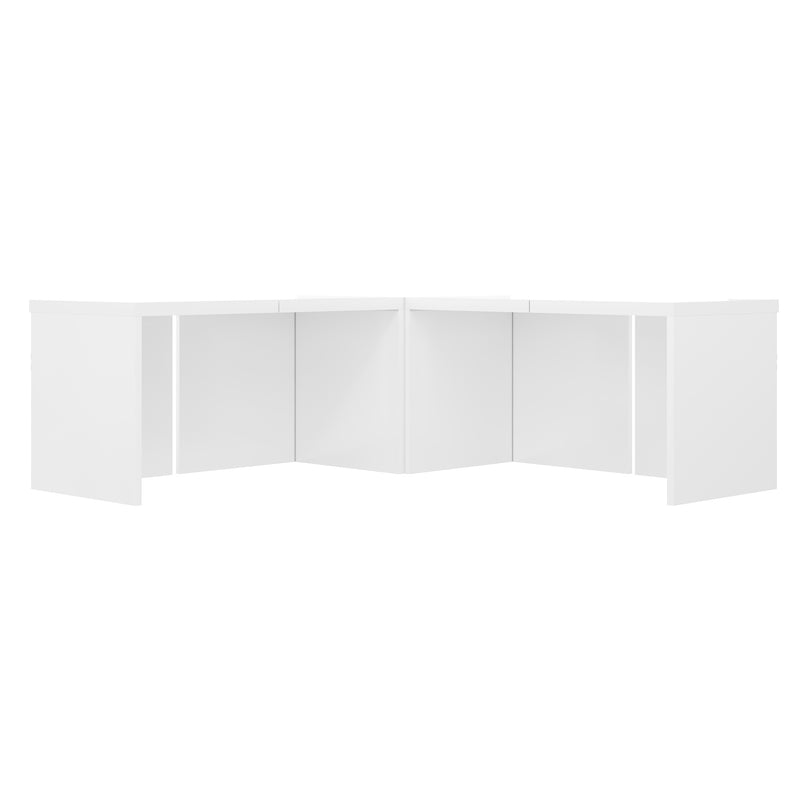 Ensemble de Tables Basses Modulables DIY Blanches Haute Brillance en Panneaux de Particules (81x81x40cm) UVVEDS