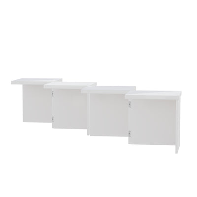 Ensemble de Tables Basses Modulables DIY Blanches Haute Brillance en Panneaux de Particules (81x81x40cm) UVVEDS
