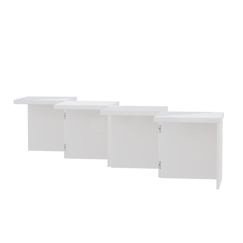 Ensemble de Tables Basses Modulables DIY Blanches Haute Brillance en Panneaux de Particules (81x81x40cm) UVVEDS