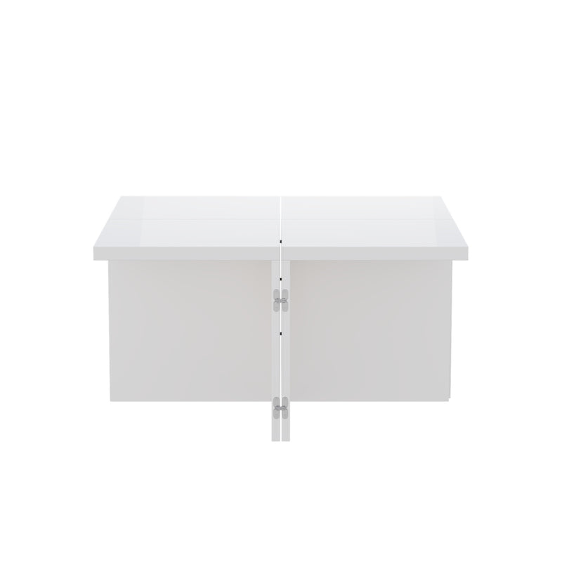 Ensemble de Tables Basses Modulables DIY Blanches Haute Brillance en Panneaux de Particules (81x81x40cm) UVVEDS