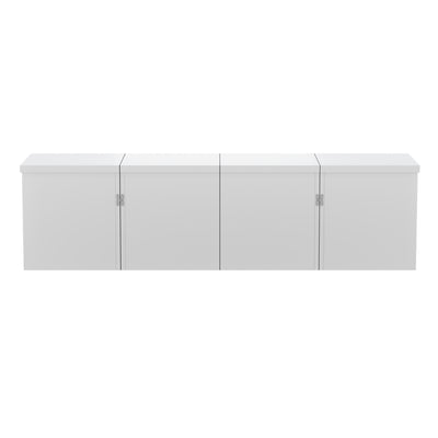 Ensemble de Tables Basses Modulables DIY Blanches Haute Brillance en Panneaux de Particules (81x81x40cm) UVVEDS