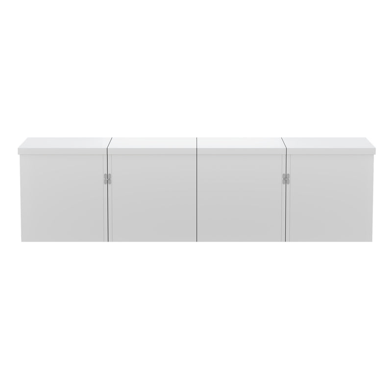 Ensemble de Tables Basses Modulables DIY Blanches Haute Brillance en Panneaux de Particules (81x81x40cm) UVVEDS