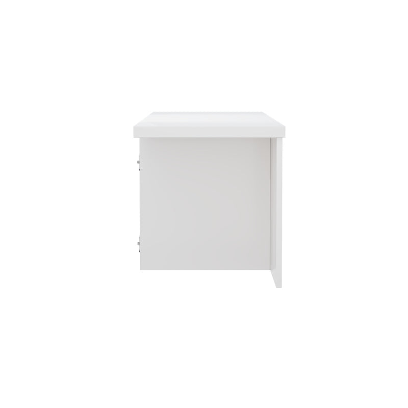 Ensemble de Tables Basses Modulables DIY Blanches Haute Brillance en Panneaux de Particules (81x81x40cm) UVVEDS