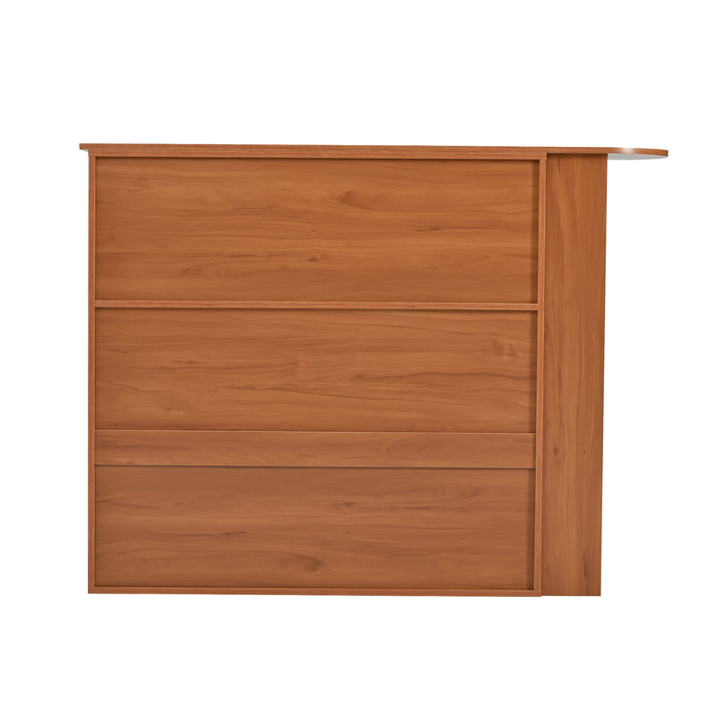 Table de Bar Extensible et Multifonctionnelle Marron avec Rangement en Rotin Artisanat VEENNA