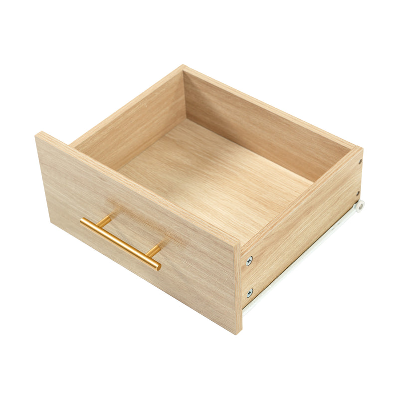 Buffet Industriel Chêne Clair avec Finition Aspect Rotin, VIGOIH