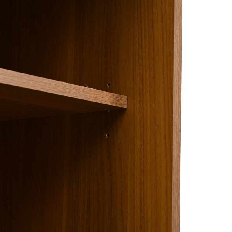 Buffet Contemporain Noyer avec Portes Coulissantes en Rotin et Rangement Polyvalent VISIENS