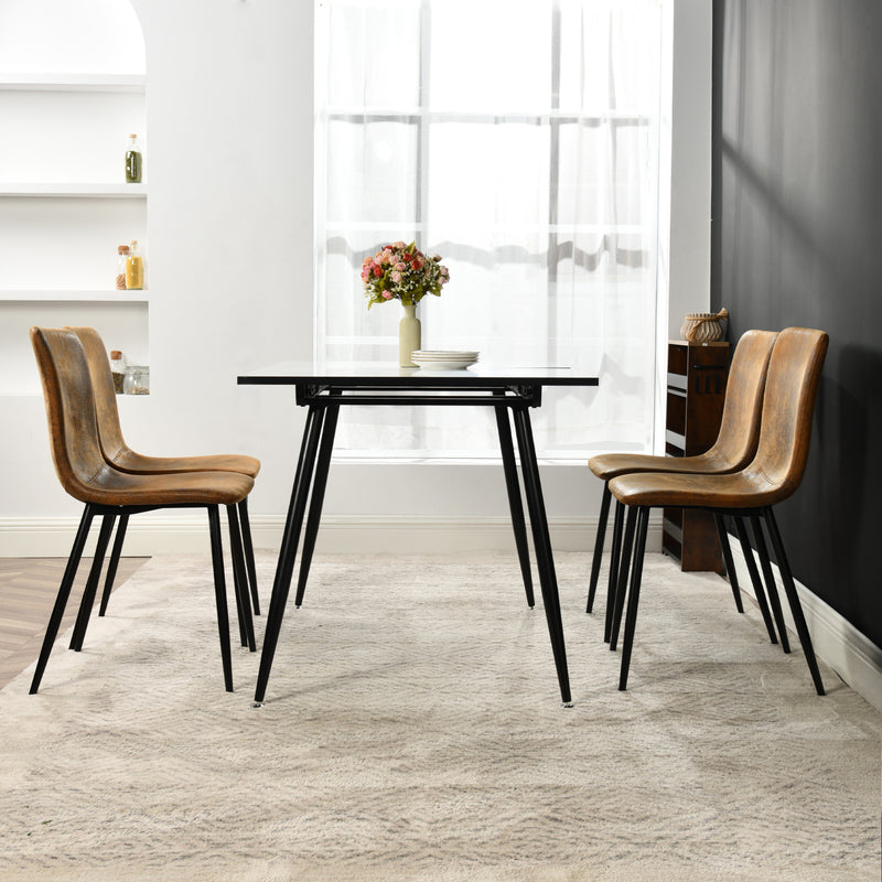 White marble effect Scandinavian style rectangular extendable dining table with black legs 120-160 WHALEN WHITE MARBLE STRETCH TABLE BLACK LEG