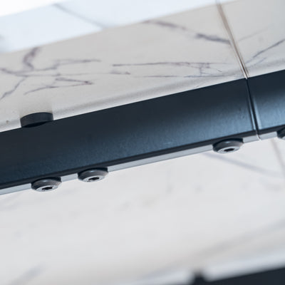 Scandinavian style rectangular white marble effect dining table 120x75cm WHALEN WHITE MARBLE TABLE 120 KD