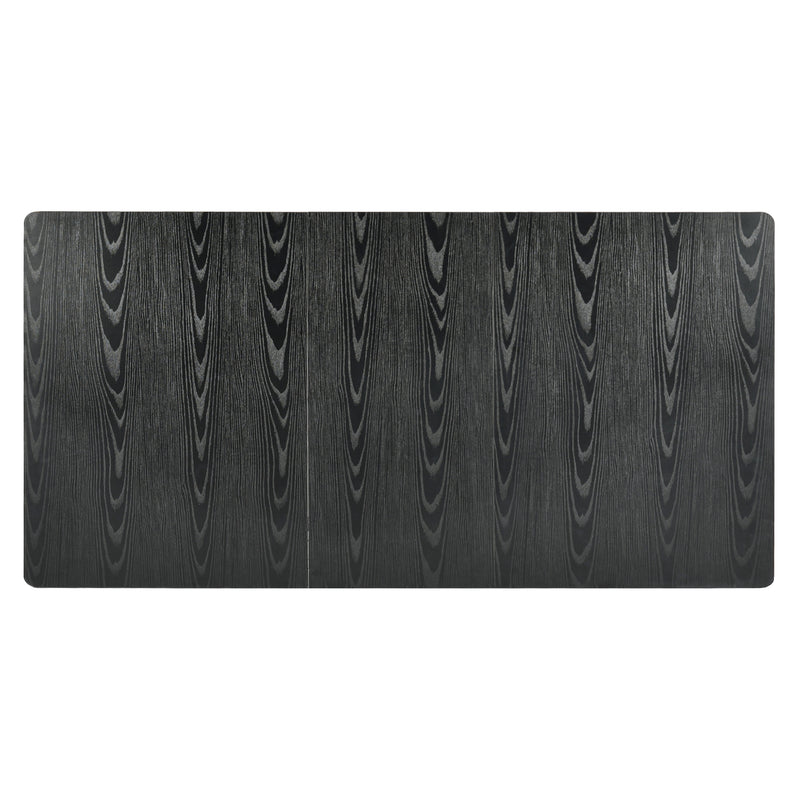 Rectangular extendable dining table black wood effect Scandinavian style gold dot legs 120-160 WHALEN DARK WOOD STRETCH TABLE BG