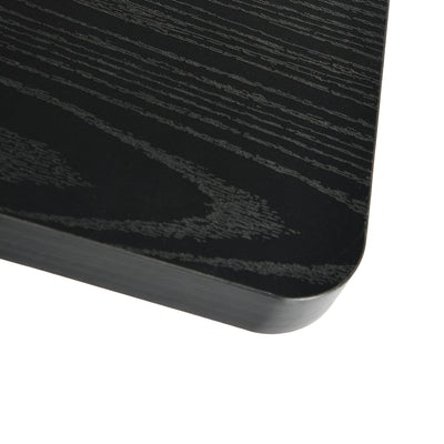 Rectangular extendable dining table black wood effect Scandinavian style gold dot legs 120-160 WHALEN DARK WOOD STRETCH TABLE BG