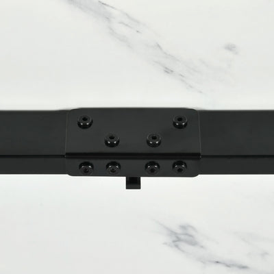 White marble effect Scandinavian style rectangular extendable dining table with black legs 120-160 WHALEN WHITE MARBLE STRETCH TABLE BLACK LEG