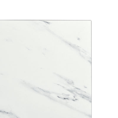 White marble effect Scandinavian style rectangular extendable dining table with black legs 120-160 WHALEN WHITE MARBLE STRETCH TABLE BLACK LEG