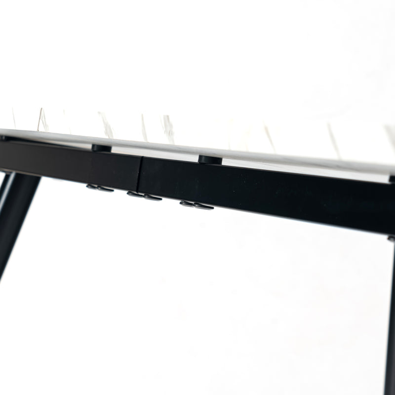 Scandinavian style rectangular white marble effect dining table 120x75cm WHALEN WHITE MARBLE TABLE 120 KD