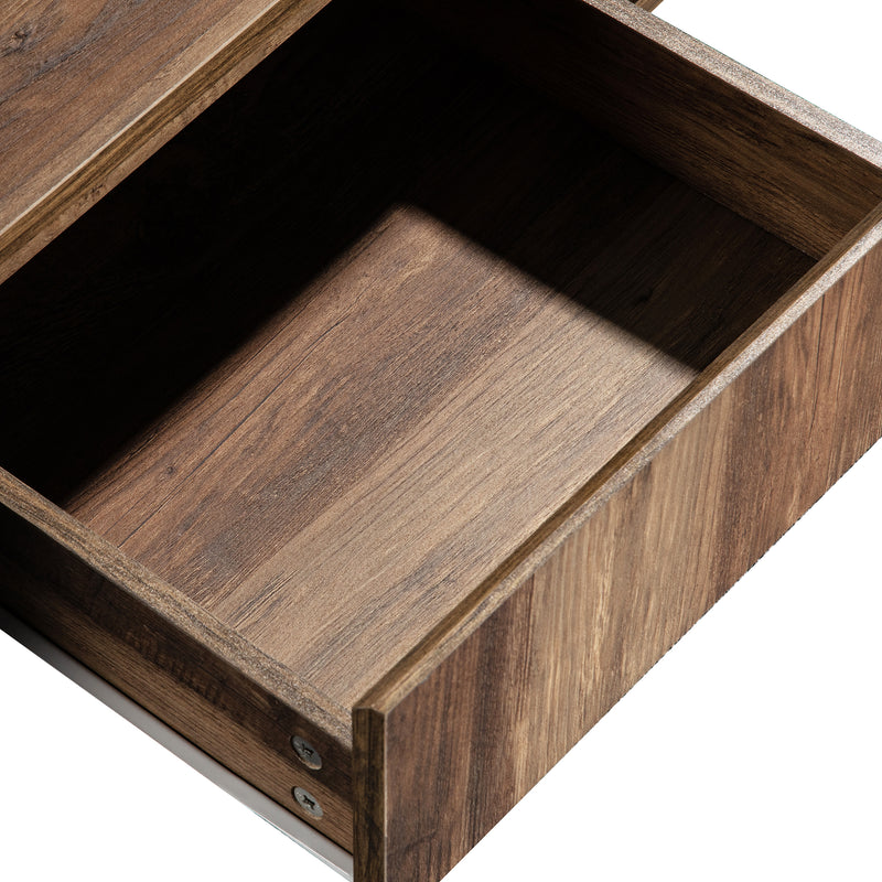 Table Basse Design avec Rangement et Finition Effet Bois & Gris Foncé XUGZOIRS