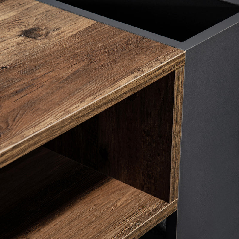 Table Basse Design avec Rangement et Finition Effet Bois & Gris Foncé XUGZOIRS
