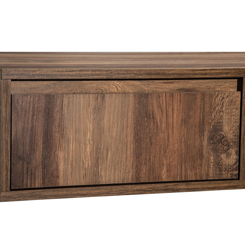 Table Basse Design avec Rangement et Finition Effet Bois & Gris Foncé XUGZOIRS
