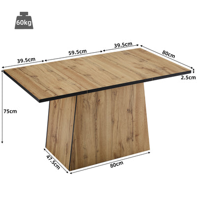 Table de Salle à Manger Rectangulaire Marron Clair Effet Bois avec Piètement Élégant (138. YANIS