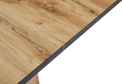 Table de Salle à Manger Rectangulaire Marron Clair Effet Bois avec Piètement Élégant (138. YANIS