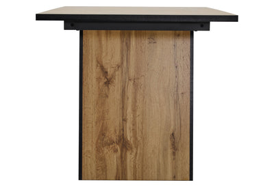 Table de Salle à Manger Rectangulaire Marron Clair Effet Bois avec Piètement Élégant (138. YANIS