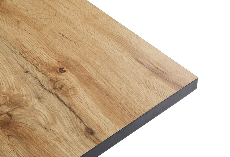 Table de Salle à Manger Rectangulaire Marron Clair Effet Bois avec Piètement Élégant (138. YANIS