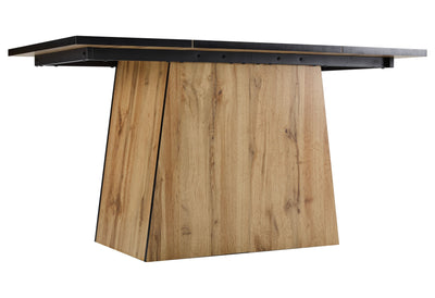 Table de Salle à Manger Rectangulaire Marron Clair Effet Bois avec Piètement Élégant (138. YANIS