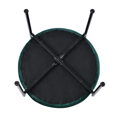 Lot de 4 Chaises de Salle à Manger Modernes - Velours Vert, Dossier Rotin et Pieds Métal Noir YUHRAR GREEN