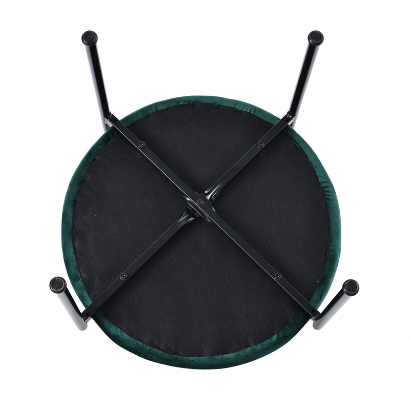 Lot de 4 Chaises de Salle à Manger Modernes - Velours Vert, Dossier Rotin et Pieds Métal Noir YUHRAR GREEN