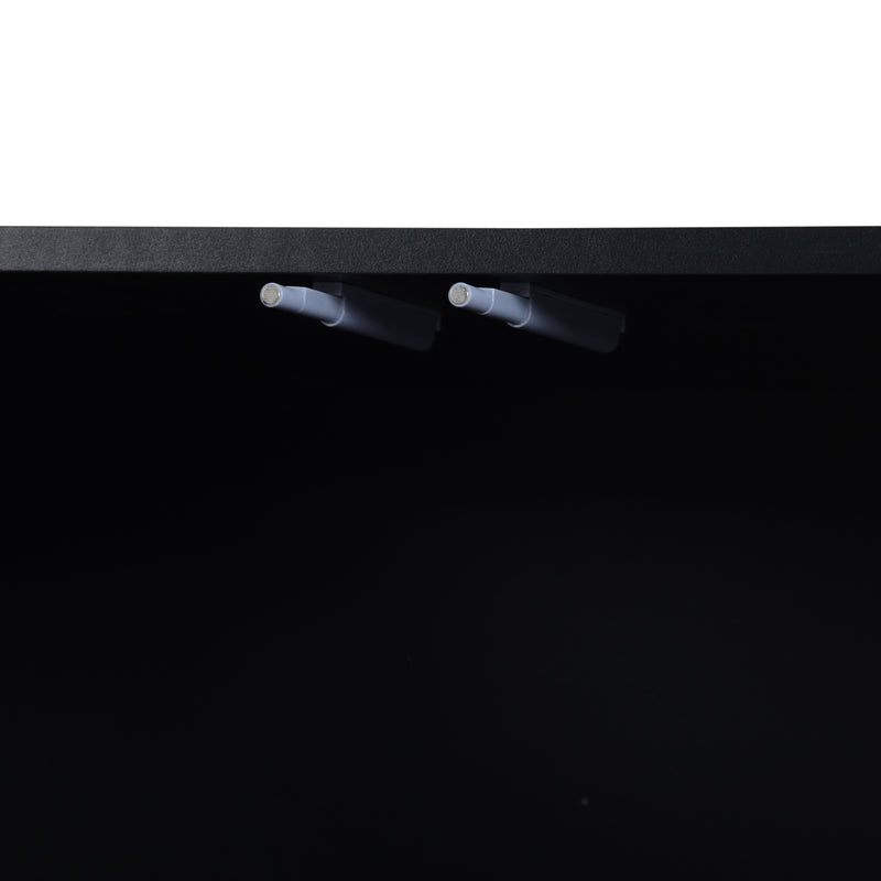 Table Basse Relevable Multifonctionnelle en Bois Naturel et Noir avec Rangement Intégré ZAELNOLL