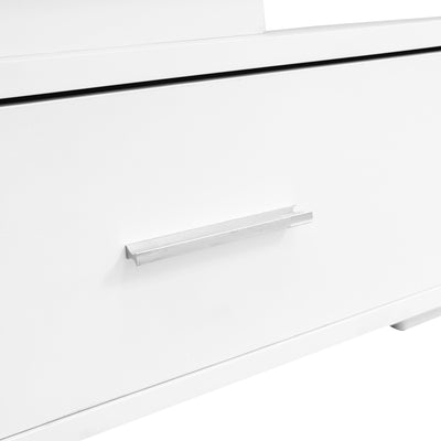 Table Basse Blanche Hydraulique à Plateau Relevable avec LED Intégrée et Rangement Optimisé ZAKS WHITE