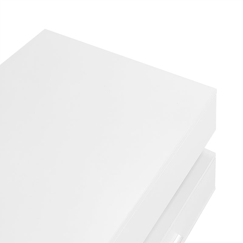 Table Basse Blanche Hydraulique à Plateau Relevable avec LED Intégrée et Rangement Optimisé ZAKS WHITE