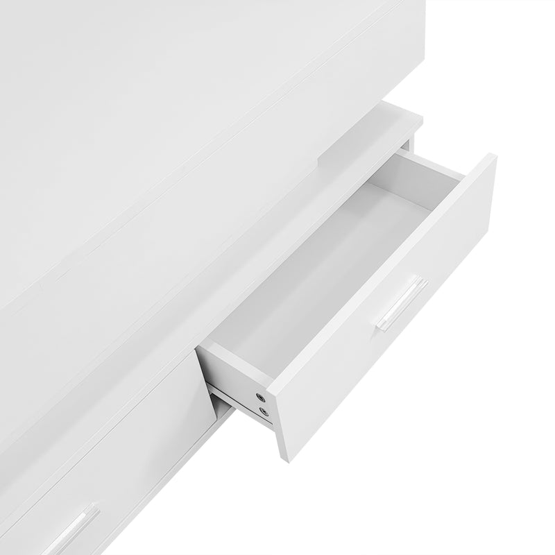 Table Basse Blanche Hydraulique à Plateau Relevable avec LED Intégrée et Rangement Optimisé ZAKS WHITE