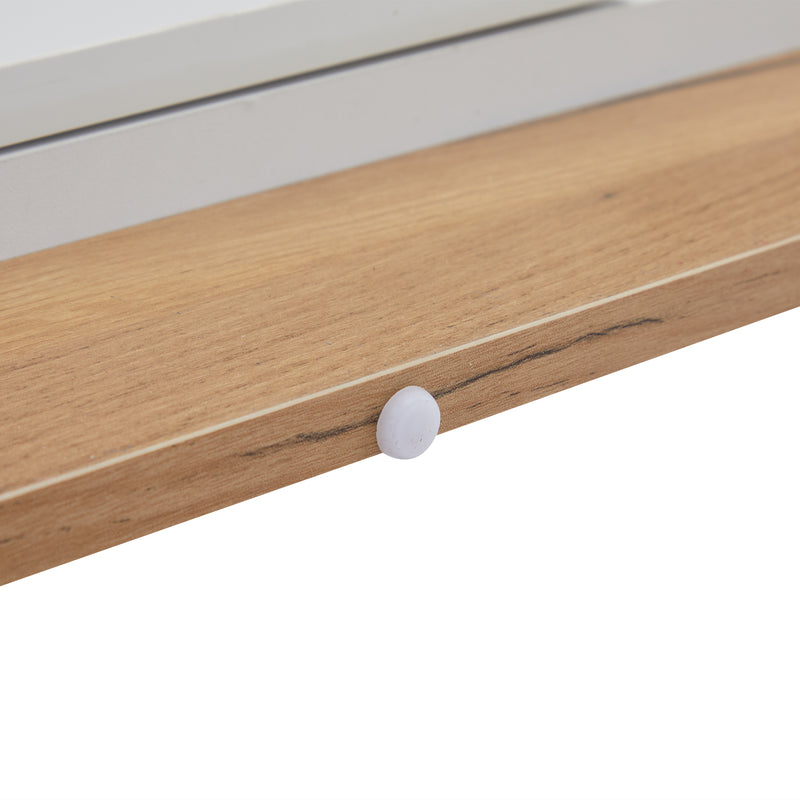 Buffet Élégant Blanc Brillant avec Éclairage LED RGB Intelligent et Portes Vitrées ZECOIN
