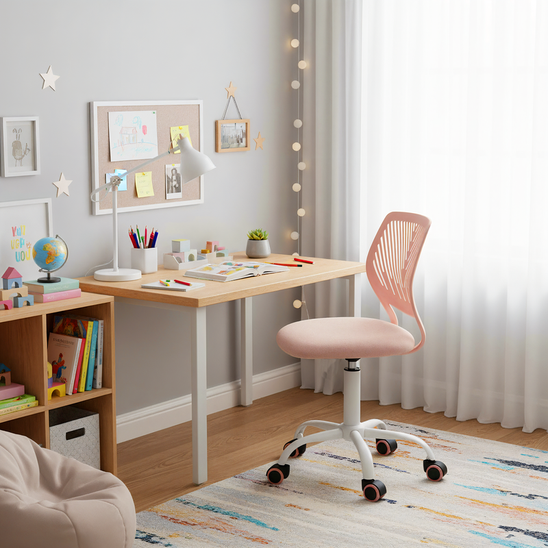 Kids Desk Chair with Casters CARNATION MALMONEW PINK