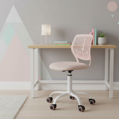 Kids Desk Chair with Casters CARNATION MALMONEW PINK
