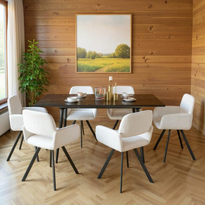 Set of 2 Scandinavian swivel dining chairs in beige fabric CALIFORNIA KD BEIGE SWIVEL