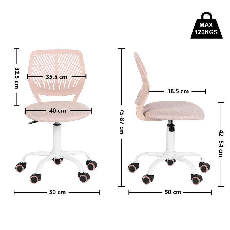 Kids Desk Chair with Casters CARNATION MALMONEW PINK