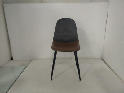 CHARLTON GREY VELVET BROWN PU