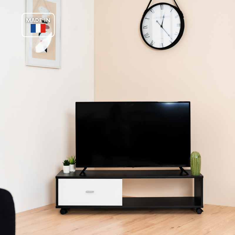 SONALY - TV cabinet in design with black and white storag