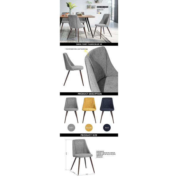 SMEG TERRY FABRIC GREY UK