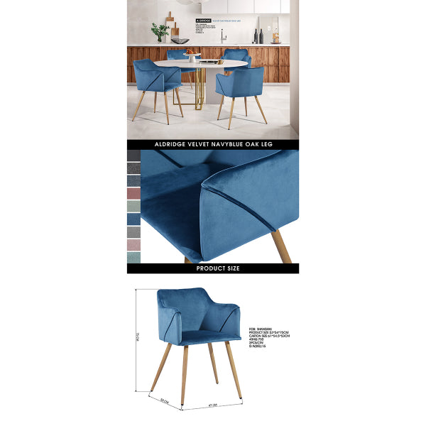 ALDRIDGE VELVET NAVYBLUE OAK LEG