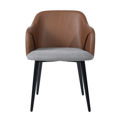 ALDRIDGE BROWN PU GREY FABRIC