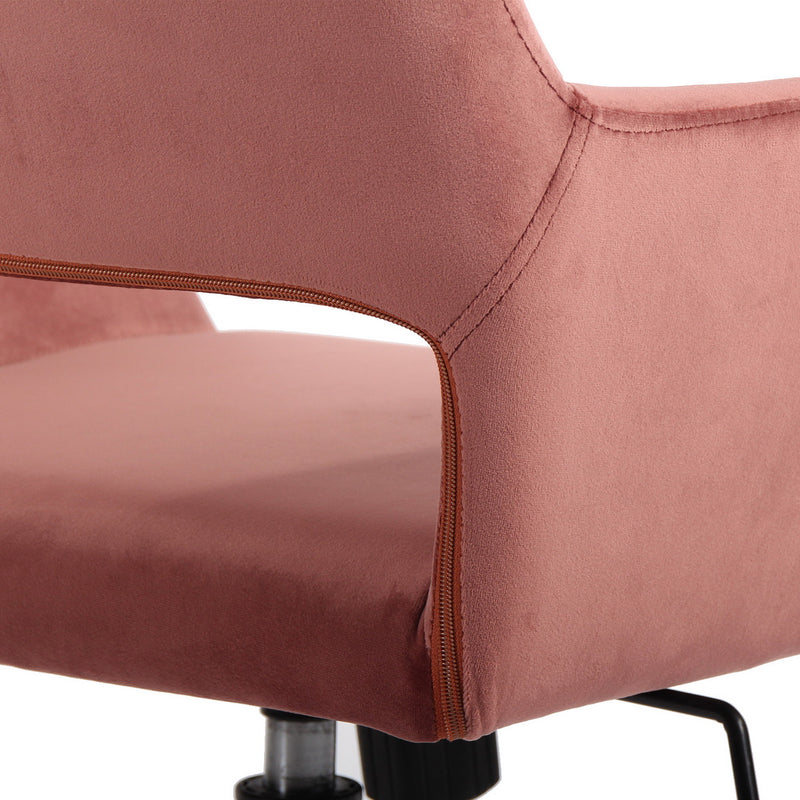 ROSS CHROME - Modern office chair in pink velvet