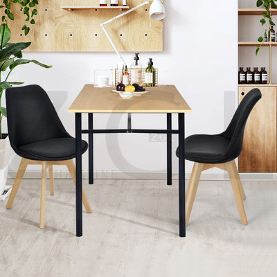 BAGEHOT - Dining table in black industrial style and wood