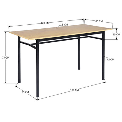 BAGEHOT - Dining table in black industrial style and wood