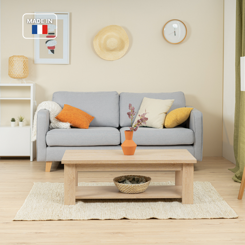 COLINE - Modern coffee table in ceruse oak